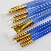 White Synthetic Acrylic Round & Flat 10 Piece Brush Combo By Artist's Loft® Necessities™