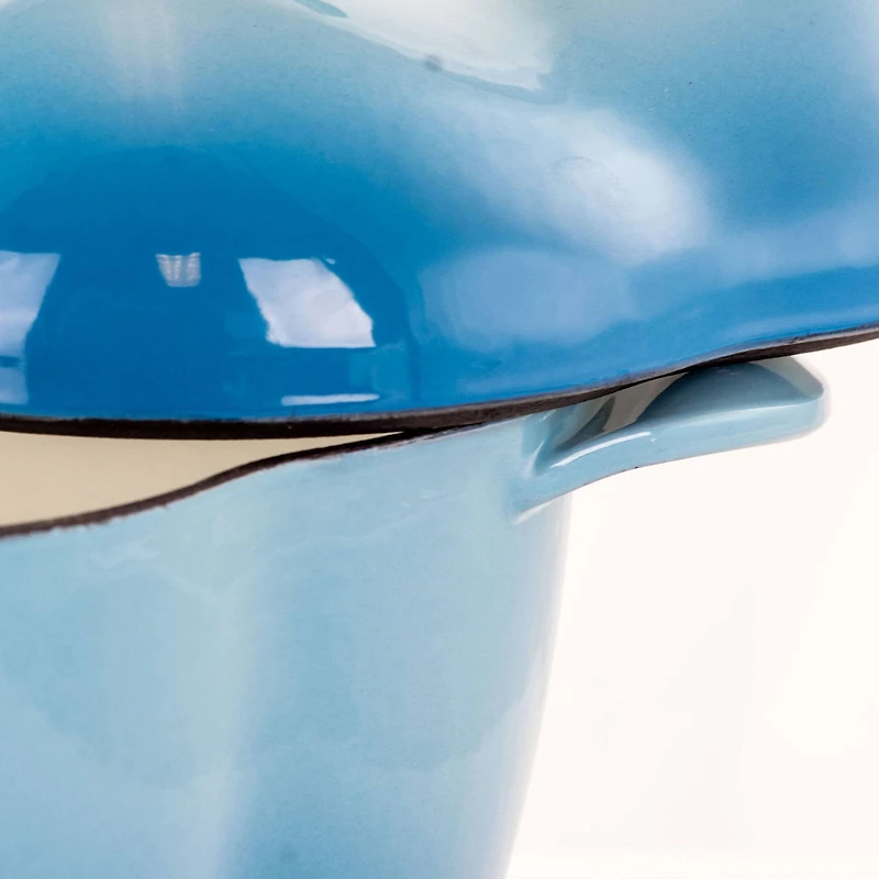 MegaChef 3qt. Blue Pepper Shaped Enameled Cast Iron Casserole