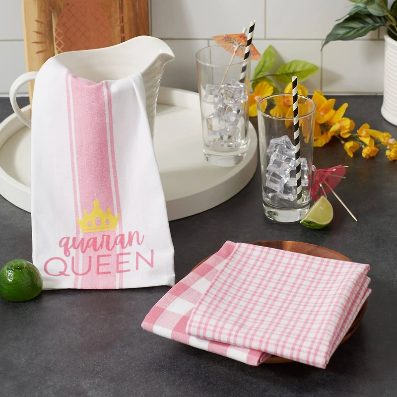 DII® Pink Quaranqueen Dish Towels, 3ct.