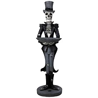 Skeleton Butler Holding Tray Halloween Figure - 4.5'