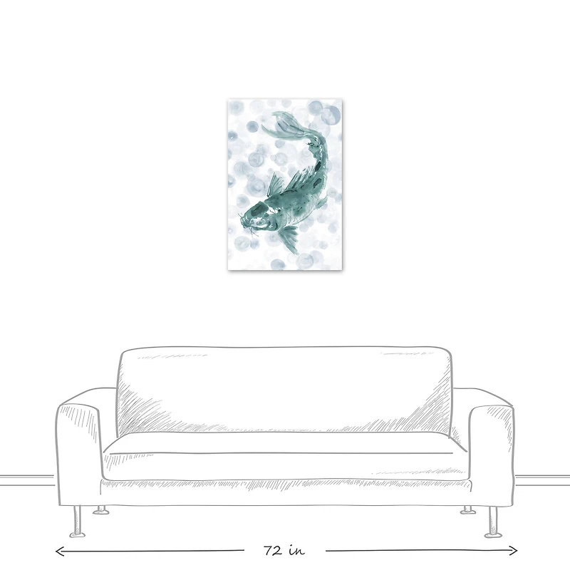 Koi with Bubbles Canvas Wall Art