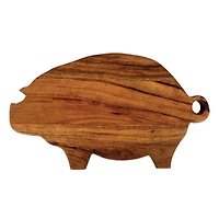 Hello Honey® 11.75" Natural Pig Shaped Mango Wood Handled Cheese & Cutting Board