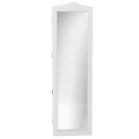 Mind Reader White Wall Mounted Full Length Mirror Jewelry Organizer