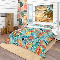 Designart 'Tropical Pattern' Tropical Bedding Set