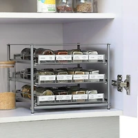 NEX™ 3-Tier 24-Bottle Metal Spice Rack with Drawer Organizer