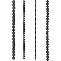 Black Matte Glass Pearl Round Beads by Bead Landing™