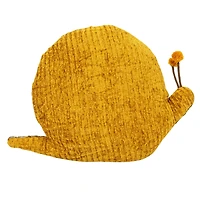 Hello Honey® 18" x 14" Mustard & Brown Hand-Woven Fabric Snail-Shaped Throw Pillow