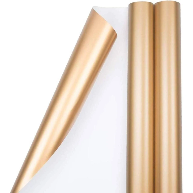 JAM Paper Metallic Gold Gift Wrap, 2ct.