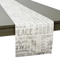 DII® 72" Silver Christmas Collage Table Runner