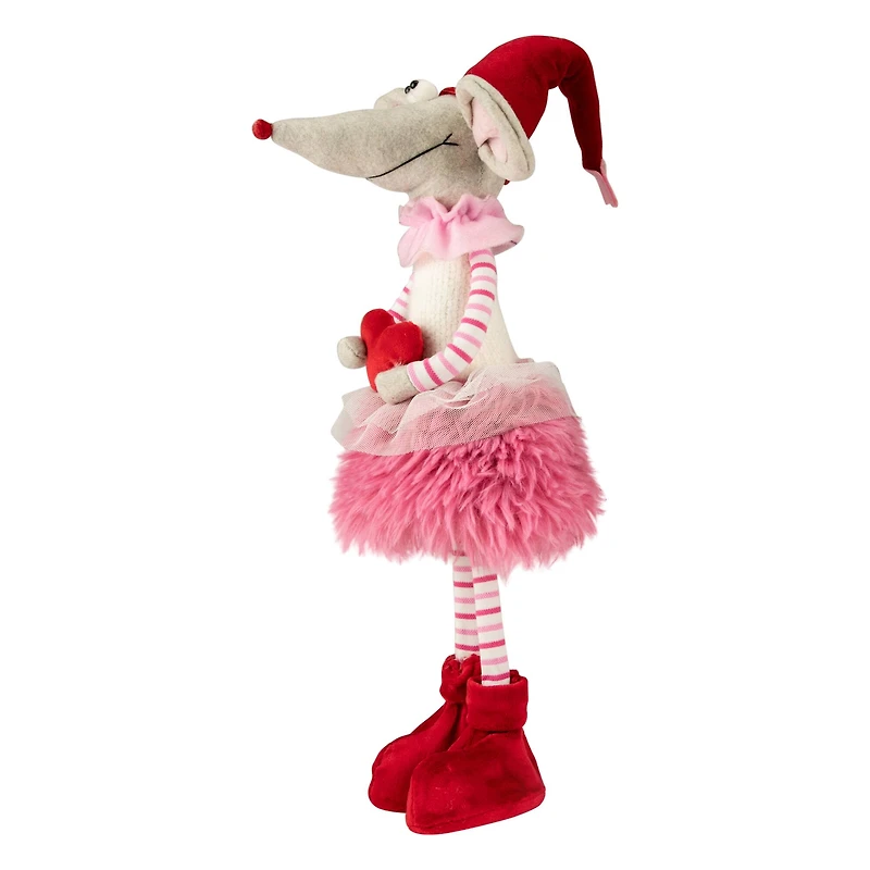20" Standing Plush Girl Mouse Valentine's Day Figure