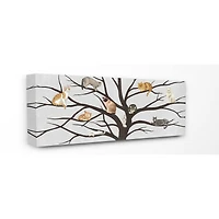 Stupell Industries Cats In The Tree Animal Pet Black Grey Painting Canvas Wall Art
