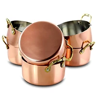 Gibson Home® Rembrandt 4.7'' Copper-Plated Stainless Steel Mini Dutch Oven Set