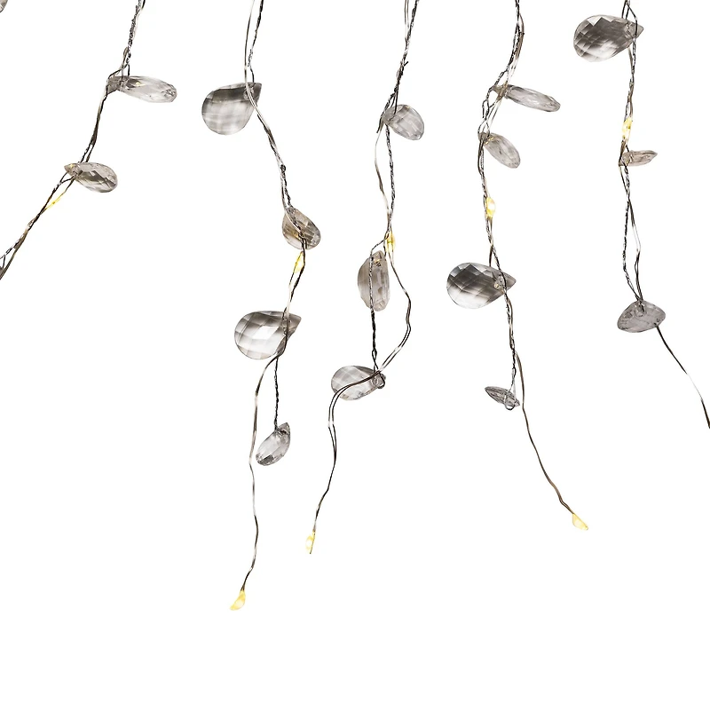 LED Lighted Willow Branch Christmas Spray - 40" - Silver - Warm White