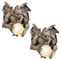 Design Toscano 17" Merciless The Gargoyle Lighted Wall Sculpture Set