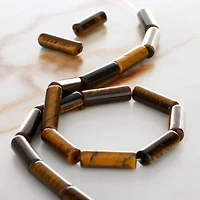 Yellow Tiger's Eye Tube Beads by Bead Landing
