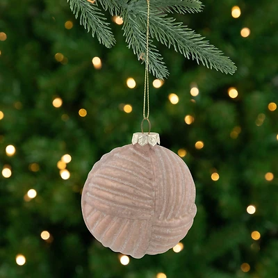 3" Pink Woven Mercury Glass Ball Ornament