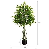 4.5ft. UV Resistant Artificial Ficus Tree (Indoor/Outdoor)