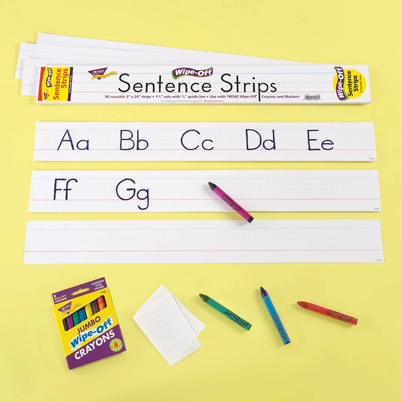Trend Enterprises® Wipe-Off® White Sentence Strips, 180ft.