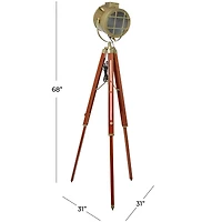 Brown Stainless Steel Spotlight Floor Lamp 31" x 31" x 68"