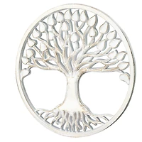 American Art Décor™ 15.5" Tree of Life Medallion Boho Wall Art with White with Gold Accents