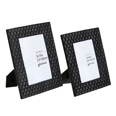 Glitzhome® Black Honeycomb Resin Tabletop Picture Frame Set
