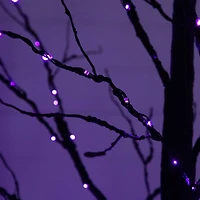 8ft. Pre-Lit Halloween Black Twig Artificial Tree with 510 Orange & Purple LED Lights