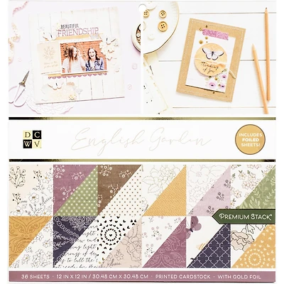 DCWV® English Garden Cardstock Premium Stack, 12" x 12"