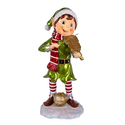 3ft. Pixie Elf with Violin 12 Multicolor UL LED Lights
