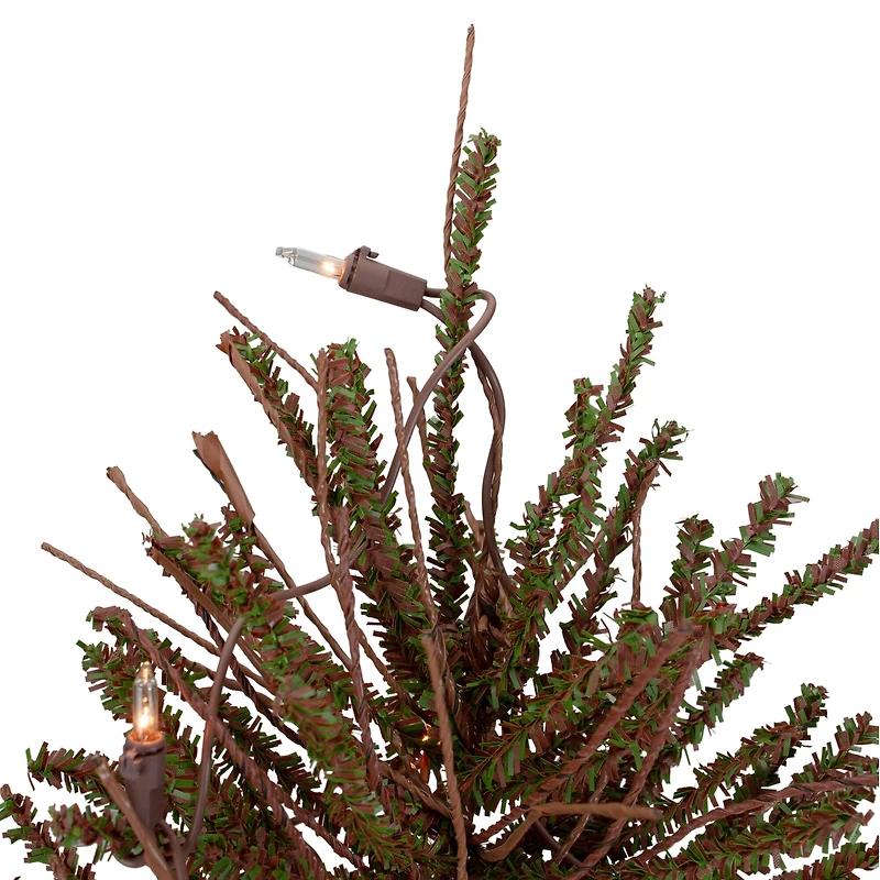 2ft. Pre-Lit Medium Warsaw Twig Artificial Christmas Tree in Burlap Base, Clear Lights