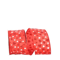 Reliant 2.5" x 20yd. Dainty Hearts Glitter Wired Ribbon
