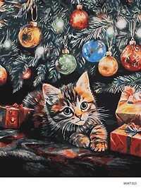 16" x 20" Kitten & Christmas Tree Paint-by-Number Kit by Artist's Loft™