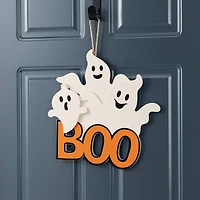 Glitzhome® 14"H Halloween Wooden Ghoost BOO Door Hanger