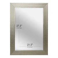 Head West Honeycomb Champagne Silver Beveled Glass Wall Mirror