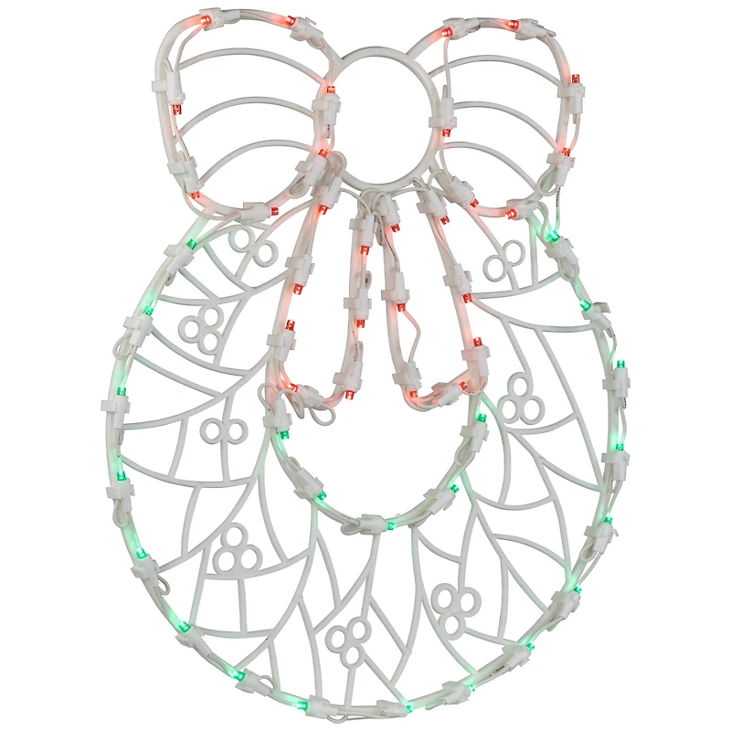 16" White & Clear LED Lighted Wreath Christmas Window Silhouette Decoration