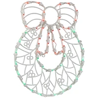 16" White & Clear LED Lighted Wreath Christmas Window Silhouette Decoration