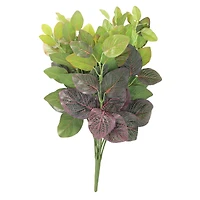 18.5" Green Two-Tone Red Vein Floral Bush