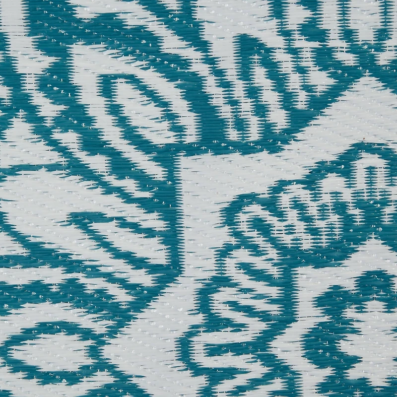 DII® Storm Blue Round Boho Floral Outdoor Rug, 5ft.