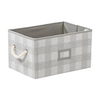 Honey Can Do Gray Plaid Large Collapsible Fabric Storage Bins With Handles Set, 3ct.