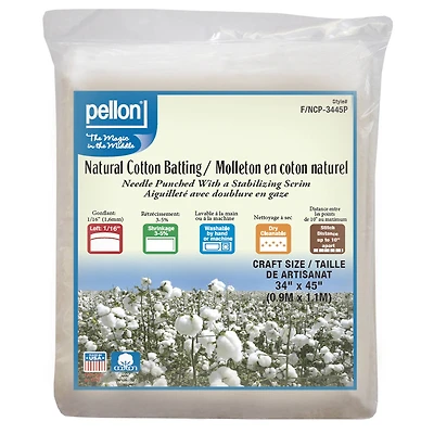 Pellon® 34" x 45" Craft Natural Cotton Batting with Scrim