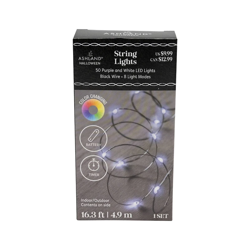 50ct. Purple & White LED String Lights by Ashland®
