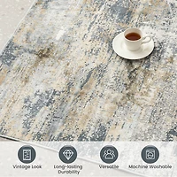 Glitzhome® 5ft. x 8ft. Gray, Ivory & Tan Abstract Area Rug