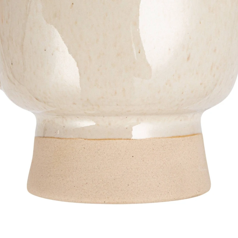 Hello Honey® 4.75" Cream Speckled Glaze Stoneware Footed Mug, 4ct.