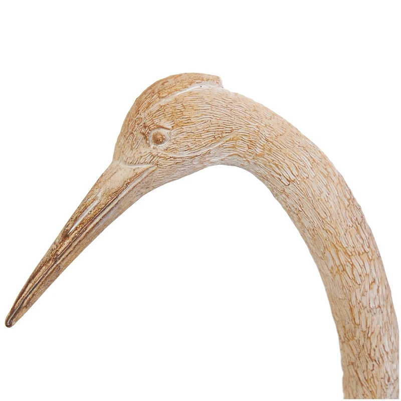 Cream Carved Crane Sculpture Set