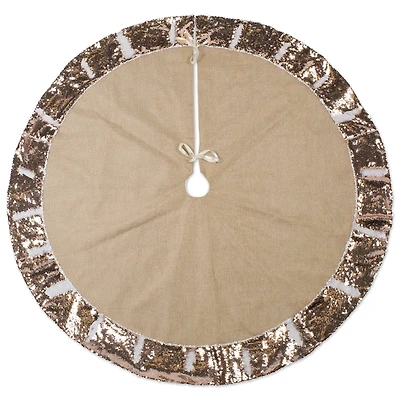 DII® Champagne Sequin Linen Holiday Tree Skirt