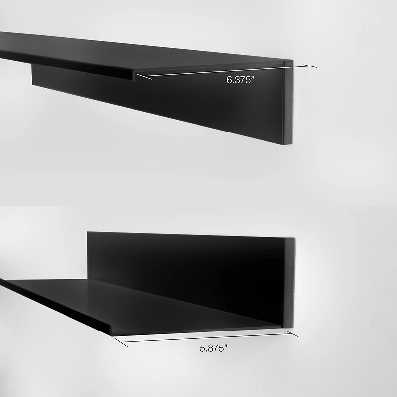 HangZ™ Black Reversible No Stud Floating Shelf