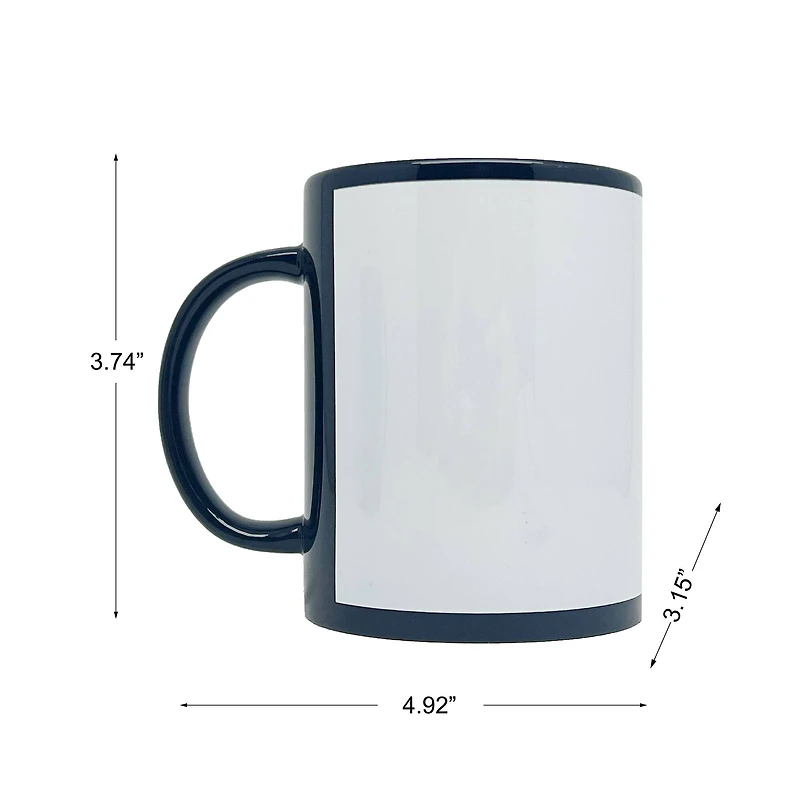 15oz. Black with White Patch Sublimation Mug by Make Market®