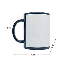 15oz. Black with White Patch Sublimation Mug by Make Market®
