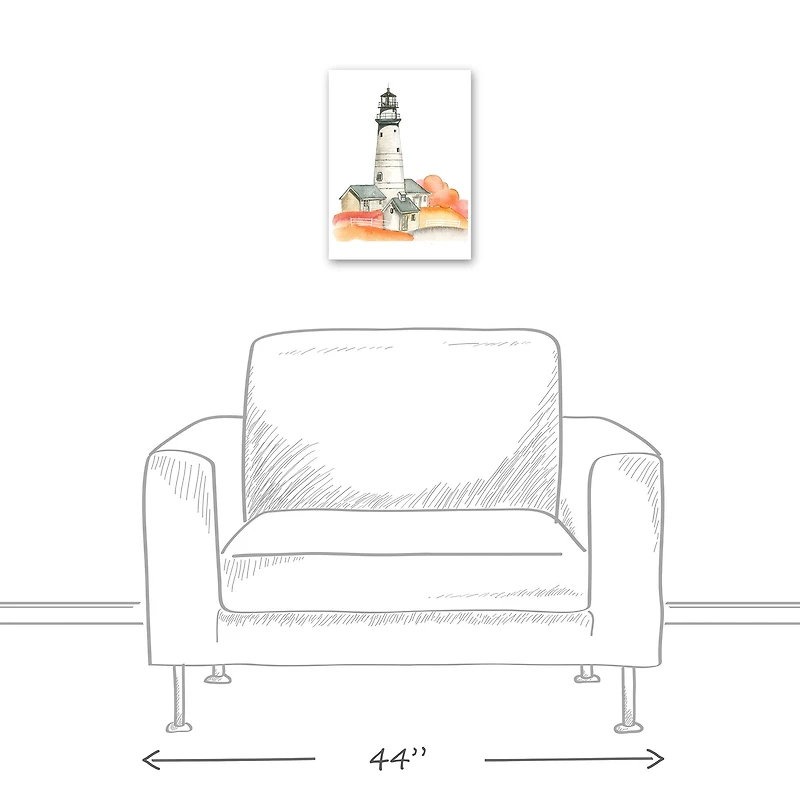 Lighthouse In Autumn 12" x 16" Canvas Wall Art