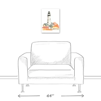 Lighthouse In Autumn 12" x 16" Canvas Wall Art