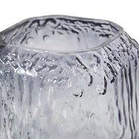 7" Gray Abstract Square Ombre Glass Vase